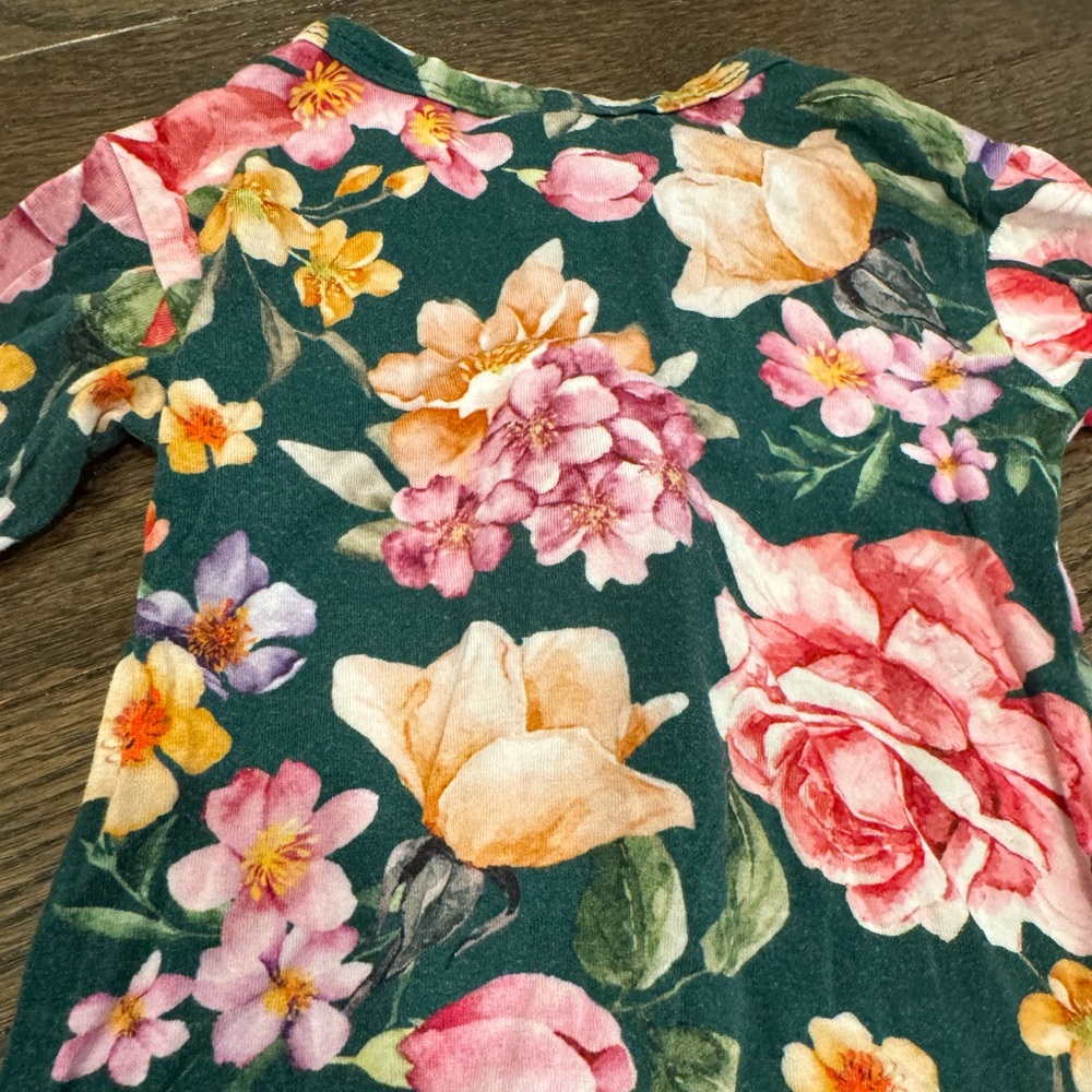 Posh Peanut Footie Ruffled Zippered One Piece 9-12 Months floral - Picture 4 of 9